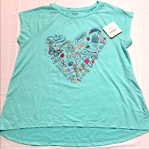 OshKosh B'gosh Other - Gymboree Teal Heart Graphic Tee large 10/12 NWT